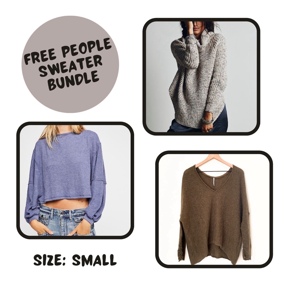 FREE PEOPLE/WE THE FREE (3 PIECE) SMALL SWEATER BUNDLE!